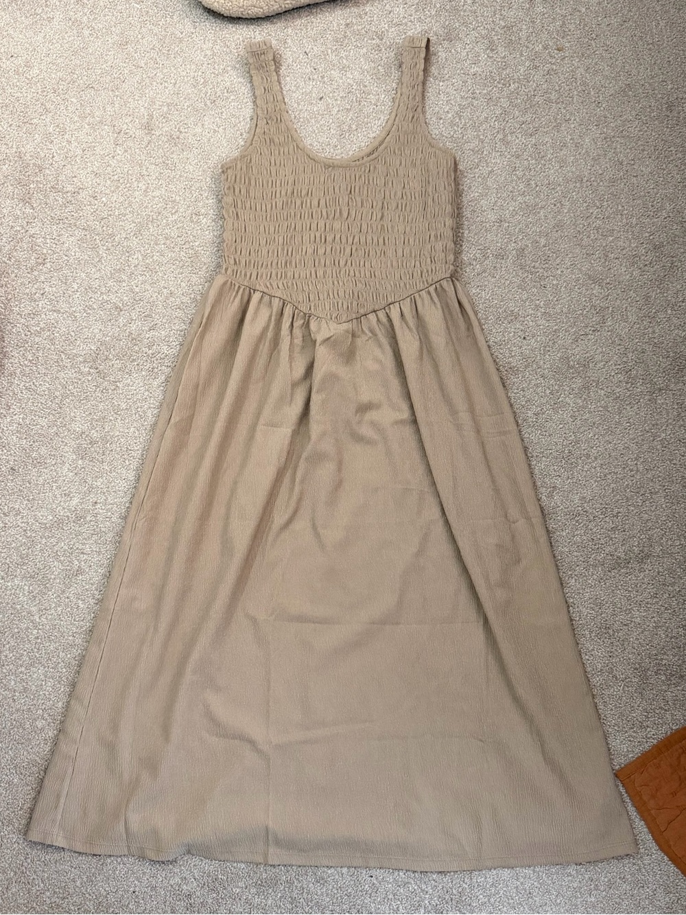Old Navy Beige Smocked Tank Maxi Dress